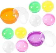 WESIEVYA 50pcs Fillable Balls Plastic Round Gumball Vending Machine Easter Egg Stuffer Candy Box Creative Storage