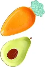 SHOWERORO Stain Scratch Resistant Ceramic Snack Plate Avocado Shape Decorative Plate