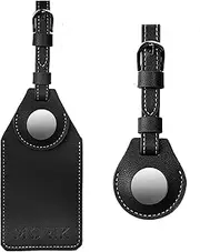 MORIK Secret AirTag Leather Luggage Tag Tracking | TSA Approved | 3-in-1 AirTag Holder & Luggage Tag