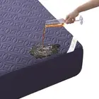 Waterproof King Size Mattress Protector, Deep Pocket 6"-18" Depth, Navy Blue