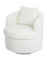 [Levede] Swivel Barrel Chair Back Cushion in White