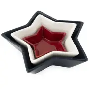 Boston International Ceramic Nesting Prep Bowls, 3 Sizes, One Flag One Nation