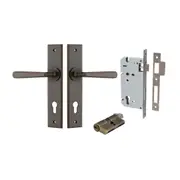 Iver Copenhagen Door Lever on Chamfered Backplate Entrance Kit Key/Key