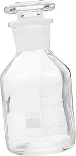 Zerodeko 1Pc Wide Mouth Bottle Glass Sample Bottle for Chemicals Powders Break Resistant Design with Measurement Scale