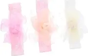 ERINGOGO 3Pcs Lace Flower Headbands Skin Friendly Elastic Hair Accessories for Bright Colors Comfortable and Durable for Newborns