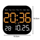 LED Wall Clock with Remote Control and Adjustable Brightness for Night Mode