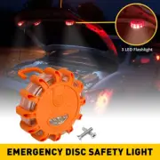 Disc Safety Light LED Road Flares Flashing Roadside Warning Strobe USA