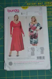 Burda #6619 sewing pattern, womens dress, size 18-28