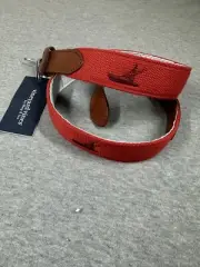 Vineyard Vines Charter Boat Embroidered Canvas Club Mens Belt Red Size 36 NWT