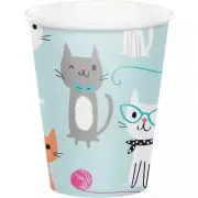 Purr-Fect Kitty Cat Party 9oz Hot/Cold Paper Cups 8 Per Pack Girls Tableware