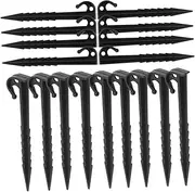 GAROZATION 40Pcs Durable Plastic Tent Stakes Extra Long Ground Pegs for Lightweight Outdoor Camping Tent Fixing Pegs Sharp Ends for Easy Installation Strong Holding Power