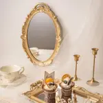 C&Q ✨法式復古VINTAGE宮廷浮雕金色異型鏡子化妝鏡裝飾掛鏡牆面拍照
