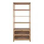 [OneWorld Collection] Amelia Reclaimed Oak Bookcase With 2 Glass Doors 230Cm High