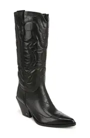 Sam Edelman James Pointed Toe Western Boot in Black at Nordstrom, Size 10 Wide Calf