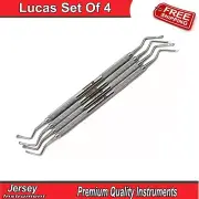 Dental 4PCS Lucas Bone Curette Cyst Removal Periodontal Extraction Surgery Tools