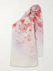 [Zimmermann] Zimmermann - Crush One-sleeve Floral-print Linen And Silk-blend Mini Dress - Pink - 1 1 Pink