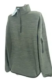 NWT Jackson Hole 1/4 Zip Sweater Space Dyed Zipper Sleeve Pocket Green Mens M