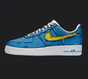 Nike Air Force 1 Custom White Shoes 'Blue & Yellow Cartoon' Mens Womens Kids
