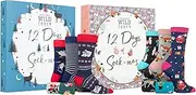 WILDFEET 12 Days of Sock-mas Advent Calendar Couples Gift Pack - Men's 7-11 UK - Women's 4-8 UK - Cotton rich blend