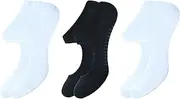 [stylFRSH] Soft & Breathable Cotton Grip Yoga Socks for All-Day Comfort, Size- 4 to 7, Pack of 3 (WS1006-2W1B-3PK-4TO7), 2 White, 1 Black, 4-7