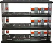 1:64 3 Tiers Model Car Show Case with LED Background, Storage Box Vehicle Garage Showcase for Doll Diecast Car Action Figures