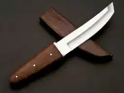 RaB HANDMADE D2 Steel Tanto Style, Survival, Camping Knife With Wooden Scabbard
