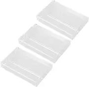LIFKOME 3Pcs Portable Clear Plastic Cassette Cases Secure Audio Tape Storage Box Transparent Organizer with Lid for Collectors Djs and DIY Projects