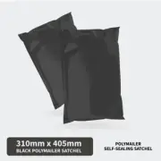 310mm x 405mm+45mm Black PolyMailer Plastic Mailing Satchel Courier Shipping Bag