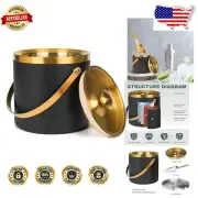 Elegant Double-Wall Ice Bucket - 3L with Lid, Scoop for Stylish Entertaining
