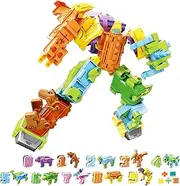 TUNJILOOL Dinosaur Transform Toys for Boys&Girls, 0-9 Robot Dino Number Transforming Toy, Transformable Robot Dinosaurs Action Figure Gifts for Kids Ages 6+