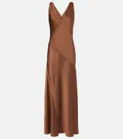 [Max Mara] Max Mara Pilly satin maxi dress UK 12 brown