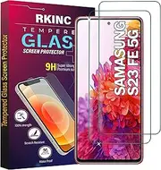 [RKINC] Screen Protector [2-Pack] for Samsung Galaxy S23 FE 5G, Tempered Glass Film Screen Protector, 0.33mm Fingerprint compatible [LifetimeWarranty][Anti-Scratch][Anti-Shatter][Bubble-Free]