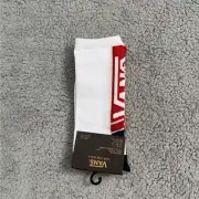Vans Drop V Crew Socks Mens Womens 6.5-9 White Red Classic Logo Athletic New