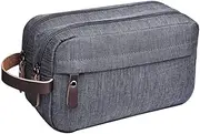 [OHPHCALL] Nylon Toiletry Bag for Men Travel Makeup Bag Waterproof Design Multi-Compartment (Grey)