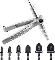 Swpeet 7Pcs Copper Pipe Tube Expander Tool with 1/4'' 3/8'' 1/2'' 5/8'' 3/4'' 7/8'' Expander Drill Bit Assortment Kit, Hand Expanding Tool Refrigeration Tools Copper Pipe Swaging Tool Tube Expander