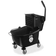 Dryser Commercial Mop Bucket with Side Press Wringer 26 Quart Black