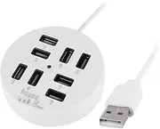 uxcell Round 8-Port White LED Light USB 2.0 Hub Splitter Adapter Replacement