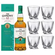 Glenlivet 12 Year Old Single Malt with set of 6 Whisky Tumblers