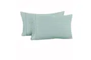 Accessorize 325TC Pair of Cuffed Standard Pillowcases Blue