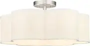 Semi Flush Mount Ceiling Light, 6-Light 18" Ceiling Light Fixtures with Fabric D