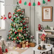 Costway1.85M/2.15M Pre-Lit Christmas Tree with Pine Needle-2.15 M