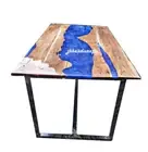 Live wood Edge Epoxy Resin Walnut Table Top Custom Order For Dinning, Table