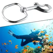 Stainless Steel Swivel Eye Bolt Snap Spring-Hook For Scuba Diving Keyring Flag
