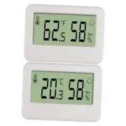 2PCS Mini Digital Thermometer Hygrometer,Reptile Thermometer with Magnetic &