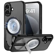 Magnetic Phone Case for iPhone 16, Shockproof, Bracket, Aromatherapy & Heat-Dissipating, Black