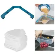 Triangle Filter Holder w/ 50 Pcs Sink Strainer Bags Corner Sink Strainer Basket