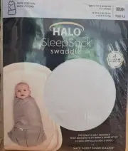 HALO Sleep Sack Swaddle Birth 0-3 mon 3-Way Adjustable 100% Cotton Baby Blue Boy