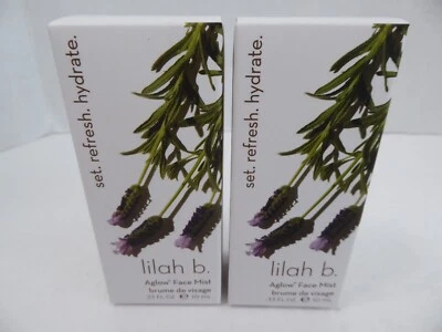 Lot of 2 NEW Lilah B. Aglow Face Mist .33 oz