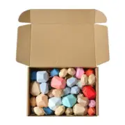 36 Pcs Children Wooden Colored Stone Stacking Game Building Block Education Toy
