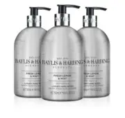 Lot of 3 Baylis & Harding Elements Lemon & Mint, 500 ml Hand Wash